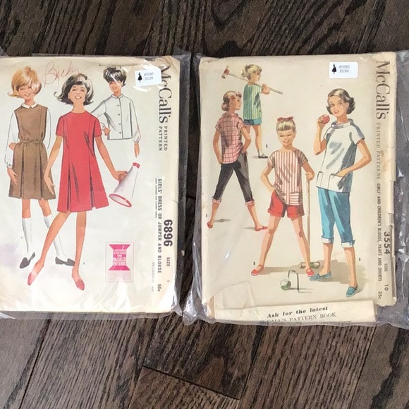 10 Vintage Sewing Patterns 50’s, 60’s, 70’s teen and kids sizes - Picture 3 of 6